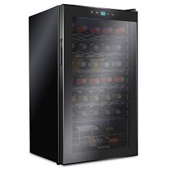 Ivation 34 Bottle Compressor Wine Cooler Refrigerator | Large Freestanding Wine Cellar For Red,  ...