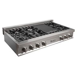 ZLINE 48 in. Porcelain Rangetop in Snow Stainless with 7 Gas Burners (RTS-48)