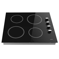 Kuppet Dual Ceramic Cooktop, Electric Countertop Burner with 9 Power Level Rapid Heating, for Do ...