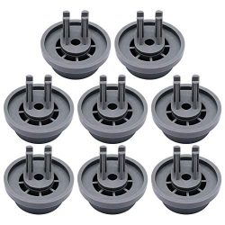 Lower Dishrack Roller and Mounting Clip DD66-00023A (8 Pack) Replacement Basket Roller for Samsu ...