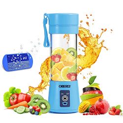 Portable Blender, OBERLY Smoothie Juicer Cup – Six Blades in 3D, 13oz Fruit Mixing Machine ...