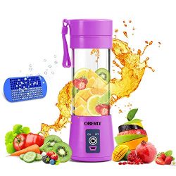 Portable Blender, OBERLY Smoothie Juicer Cup – Six Blades in 3D, 13oz Fruit Mixing Machine ...