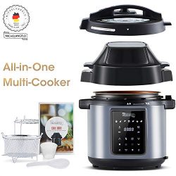 MICHELANGELO 6.5 QT Pressure Cooker Air Fryer Combo, All-in-1 Pressure Fryer with Two Detachable ...