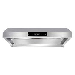 Robanku 30″ Wall-Mounted Range Hood, 860CFM Stainless Steel Under Cabinet Kitchen Range Ho ...