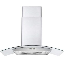 Cosmo 36 in. Wall Mount Pro-Style Range Hood | 760 CFM, 3 Speed Fan, Reusable Permanent Filters, ...