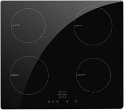 NOXTON Electric Induction Cooktop Stove Built-in 4 Burners Induction Cooker Black Glass with Tou ...