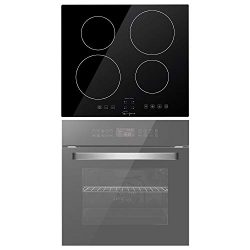 Empava 24 Inch Single Wall Oven and Electric Stove Induction Cooktop with 4 Power Boost Burners  ...