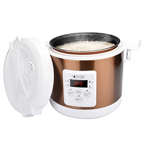2L Electric Rice Cooker, WHITE TIGER Portable Mini Rice Cooker with Digtal Display, Intelligent  ...