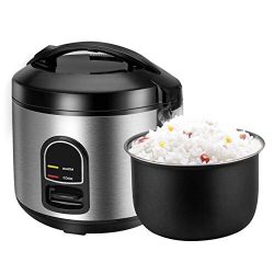 Rice Cooker, One-Touch Control,Small 5-cup Uncooked Rice Cooker Food Steamer with Removable Nons ...