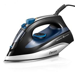 Steam Iron, DECEN 1400W Large Capacity Irons with Compact Thermostatic Stainless Steel Nonstick  ...