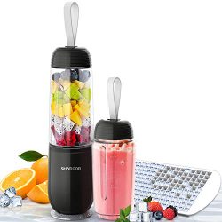 SHARDOR Portable Smoothie Blender Personal Blender for Shakes Juice with 2 Sport Bottles 1 Ice C ...