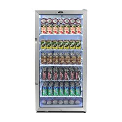 Whynter CBM-815WS Freestanding 8.1 cu. ft. Stainless Steel Merchandiser Superlit Door and Lock & ...