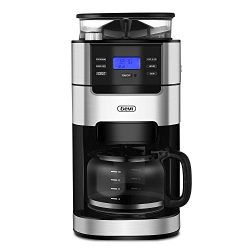 Gevi Grind and Brew Coffee Maker 10 Cups Drip Coffee Machine for Kitchen and Office ,Silver Color