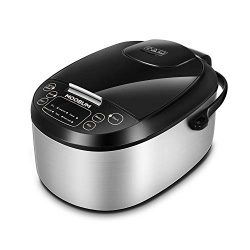 Moosum Electric Rice Cooker, 6-in-1 Steel Cooker, Multi-use Programmable Slow Cooker, Sauté, Ste ...