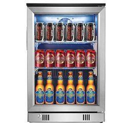 Advanics Frost Free Beverage Refrigerator 20 Inch Wide 110 Can Mini Fridge Cooler with LED Light ...