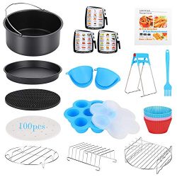 16 Pcs Air Fryer Accessories with Recipe Cookbook for Growise Phillips Cozyna Fits All 3.2QT  ...