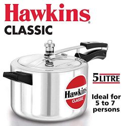 HAWKIN Classic CL50 5-Liter New Improved Aluminum Pressure Cooker, Small, Silver