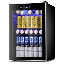 Antarctic Star Beverage Refrigerator Cooler-120 Can Mini Fridge Glass Door for Soda Beer Wine St ...