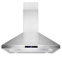 Golden Vantage Island Mount Range Hood -30″ Stainless-Steel Hood Fan for Kitchen – 3 ...