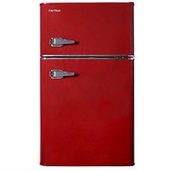 Northair 2-Door Mini Refrigerator with Handle, 3.2 Cubic Feet Capacity Compact Fridge for Dorm,  ...