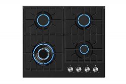 Empava 24″ Gas Cooktop in Black Tempered Glass with 4 Burners 24XGC28