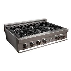 ZLINE 36 in. Porcelain Rangetop in Snow Stainless with 6 Gas Burners (RTS-36)