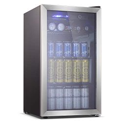 Antarctic Star Beverage Refrigerator Cooler – 100 Can Mini Fridge Glass Door for Soda Beer ...