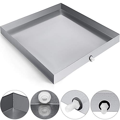 VEVOR 27 x 25 Inch Washing Machine Pan 304 Stainless Steel Heavy Duty Compact Washer Drip Tray w ...