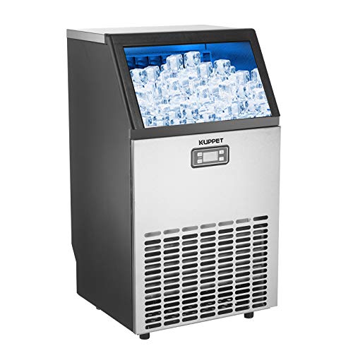 KUPPET Commercial Ice Maker, Under Counter/Freestanding Automatic Ice Machine for Restaurant Bar ...