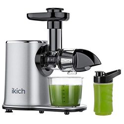 IKICH Slow Juicer 2-Speed Slow Masticating Juicer Easy to Clean, High juice yield, Reverse Funct ...