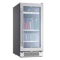 Zephyr Presrv Single Zone Beverage Cooler with Glass Door. 15 Inch 3.22 Cubic Feet Refrigerator  ...
