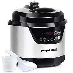 prepAmeal 3 Quart Electric Pressure Cooker 8-IN-1 Multi-Use Programmable Instant Cooker Electric ...