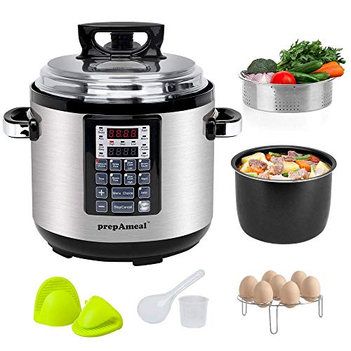 prepAmeal 6QT 8-IN-1 ( 3 Speeds Options ) Pressure Cooker with Accessories Set, Multi-Use Progra ...