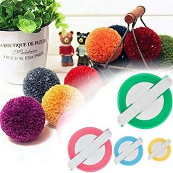 4 Pack Pompom Maker, 4Clovers 4 Sizes Pom Pom Maker Set for Fluff Ball Waver Needle Craft DIY Wo ...