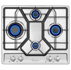 Empava 24 Inch Gas Cooktop Professional 4 Italy Sabaf Burners Stove Top Certified with Thermocou ...