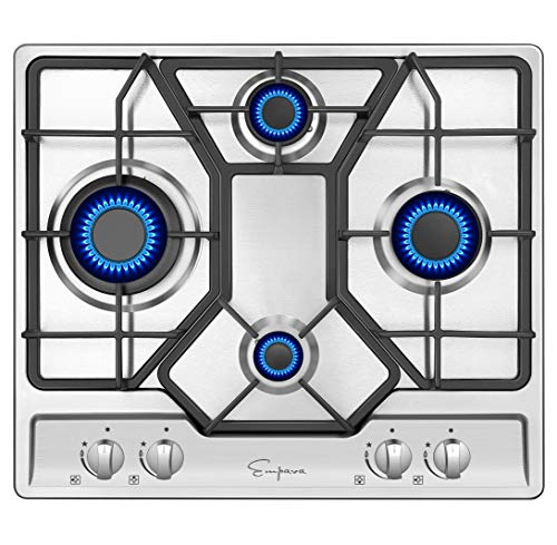 Empava 24 Inch Gas Cooktop Professional 4 Italy Sabaf Burners Stove Top Certified with Thermocou ...