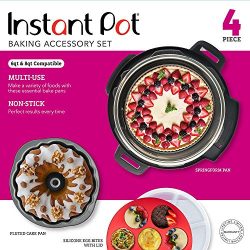 Instant Pot 5257142 Official Bakeware Set, 4-piece, Assorted
