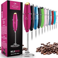 Zulay Milk Frother Handheld Foam Maker for Lattes – Great Electric Whisk Drink Mixer for B ...