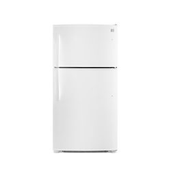 Kenmore 71212 21 cu.ft. Top-Freezer Refrigerator with Ice Maker and LED Lighting in White, inclu ...