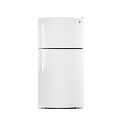 Kenmore 71212 21 cu.ft. Top-Freezer Refrigerator with Ice Maker and LED Lighting in White, inclu ...