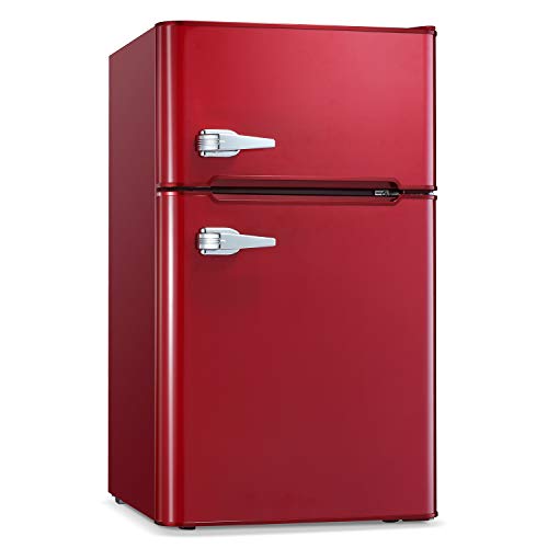 Antarctic Star Compact Mini Refrigerator Separate Freezer, Small Fridge Double 2-Door Adjustable ...