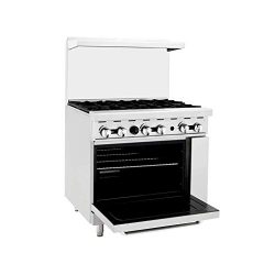 Atosa Stove ATO-6B 36” Natural Gas Range 6 Burners with 26.5 ” Stove ETL