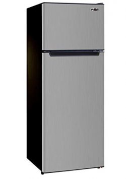 RCA RFR725 2 Door Apartment Size Refrigerator with Freezer, 7.2 cu. ft, Platinum, Stainless