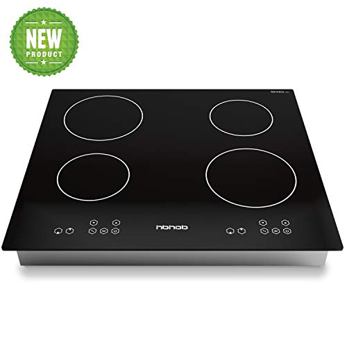 24 Inch Induction Cooktop, Stove Top Electric Cooktop, 4-Burner Electric Induction, Black Vitro  ...
