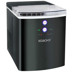 Igloo ICEB33BS 33-Pound Automatic Portable Countertop Ice Maker Machine, Black Stainless Steel
