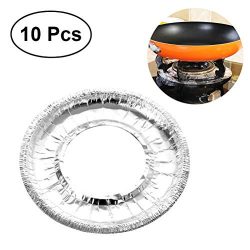 BESTONZON 10Pcs Disposable Bib Liners Gas Stove Burner Covers Aluminum Foil Gas Range Protectors ...