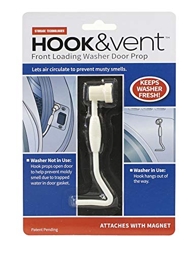 HOOK & vent front loading washer door prop enabling air circulation preventing musty smells. ...