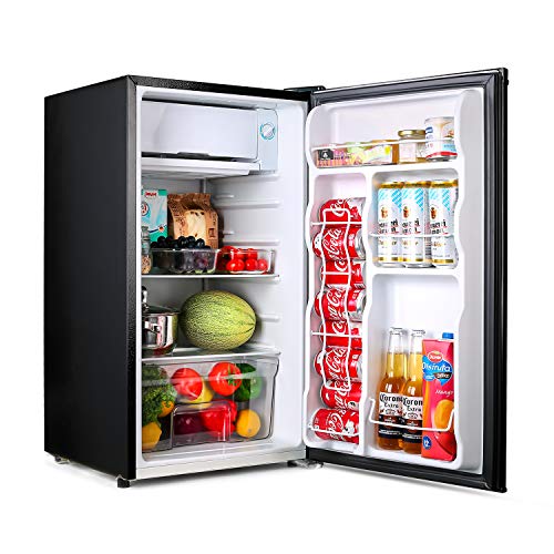 Compact refrigerator, TACKLIFE Mini Fridge with Freezer, 3.2 Cu.Ft, Silence, 1 Door, Black, Idea ...