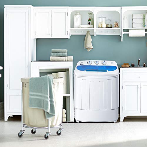 Compact Portable Mini Washing Machine, twin tub Washer + Dryer, Semi-Automatic, 13lbs Capacity,  ...
